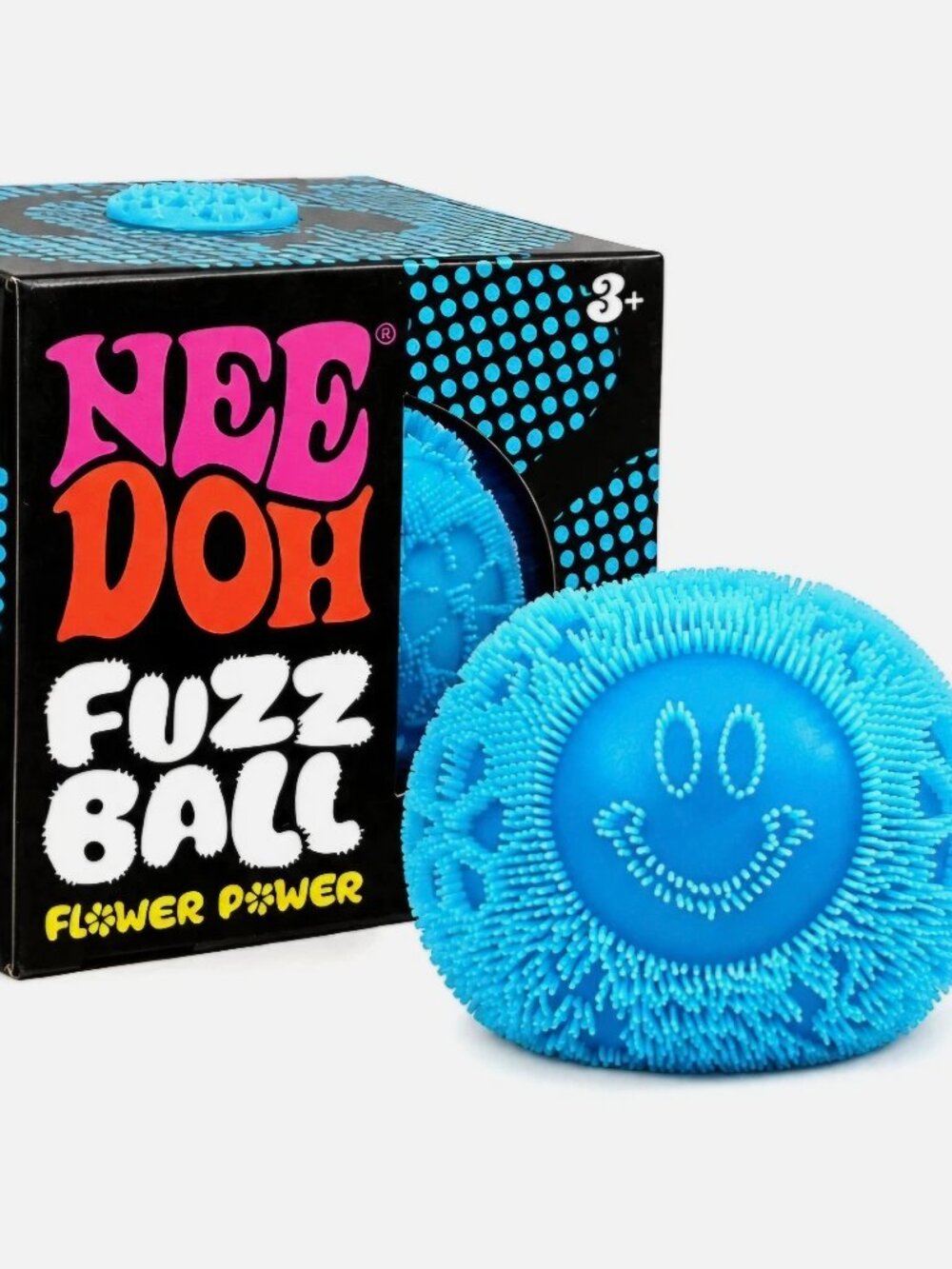 Needoh Fuzz Ball Flower Power Blue